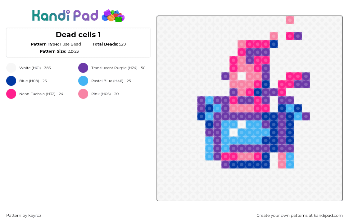 Dead Cells Pattern Dead cells 1 Fuse Bead Pattern - Kandi Pad | Kandi Patterns, Fuse Bead ...