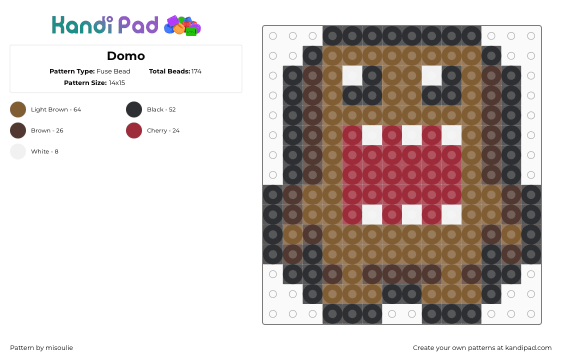 Domo - Fuse Bead Pattern by misoulie on Kandi Pad - 