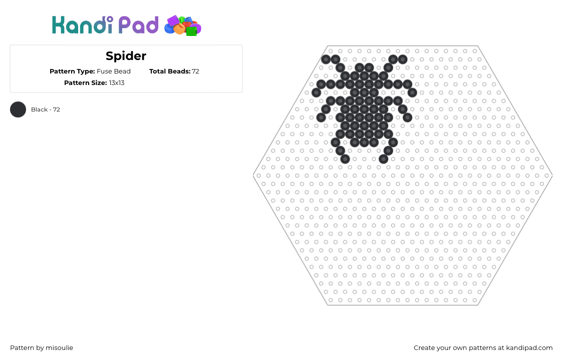 Spider - Fuse Bead Pattern by misoulie on Kandi Pad - 