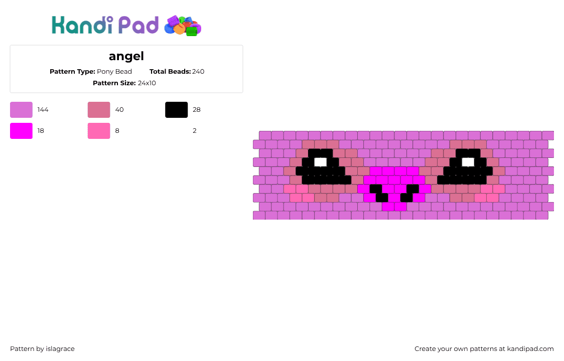 angel - Pony Bead Pattern by islagrace on Kandi Pad - pink