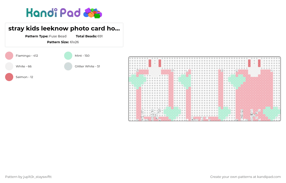 stray kids leeknow photo card holder - Fuse Bead Pattern by jup1t3r_stayswiftt on Kandi Pad - beige