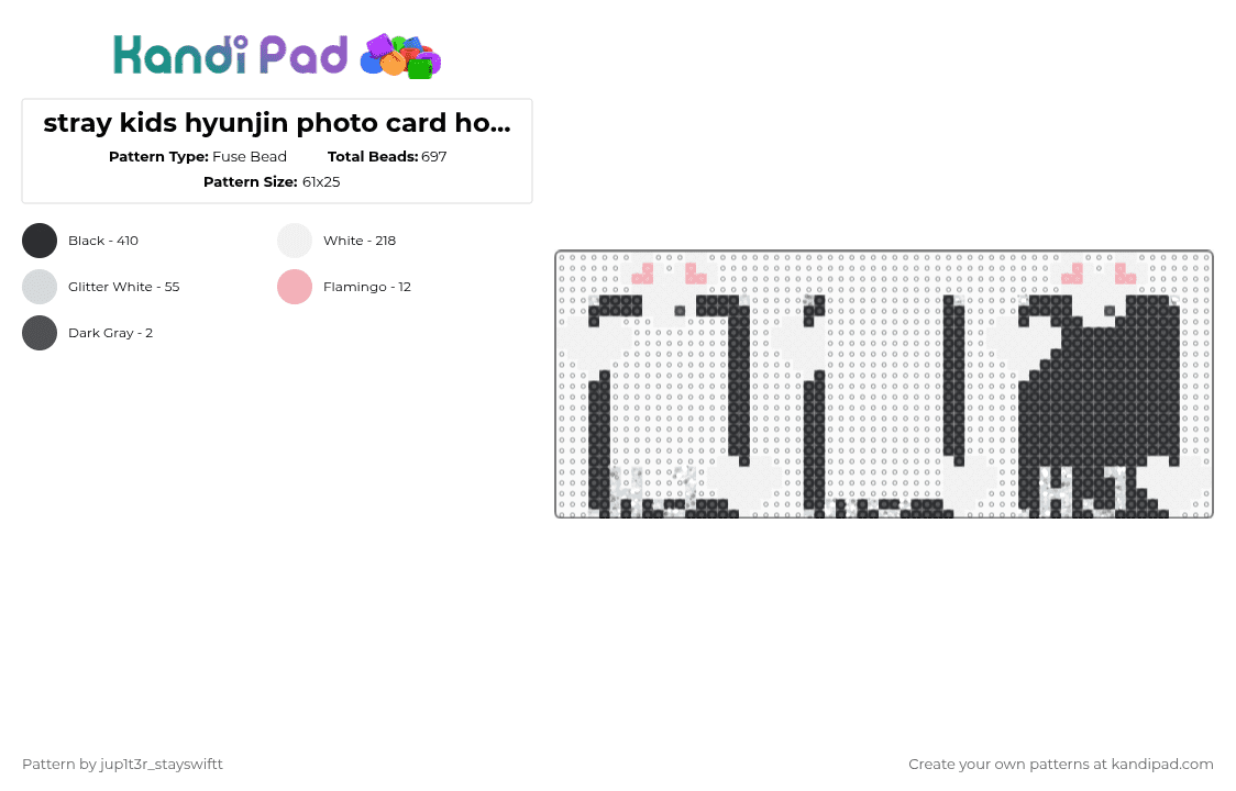 stray kids hyunjin photo card holder - Fuse Bead Pattern by jup1t3r_stayswiftt on Kandi Pad - 
