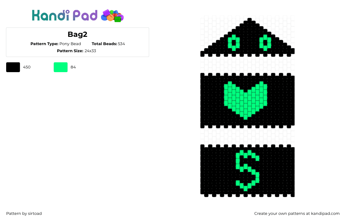 Bag2 - Pony Bead Pattern by sirtoad on Kandi Pad - 