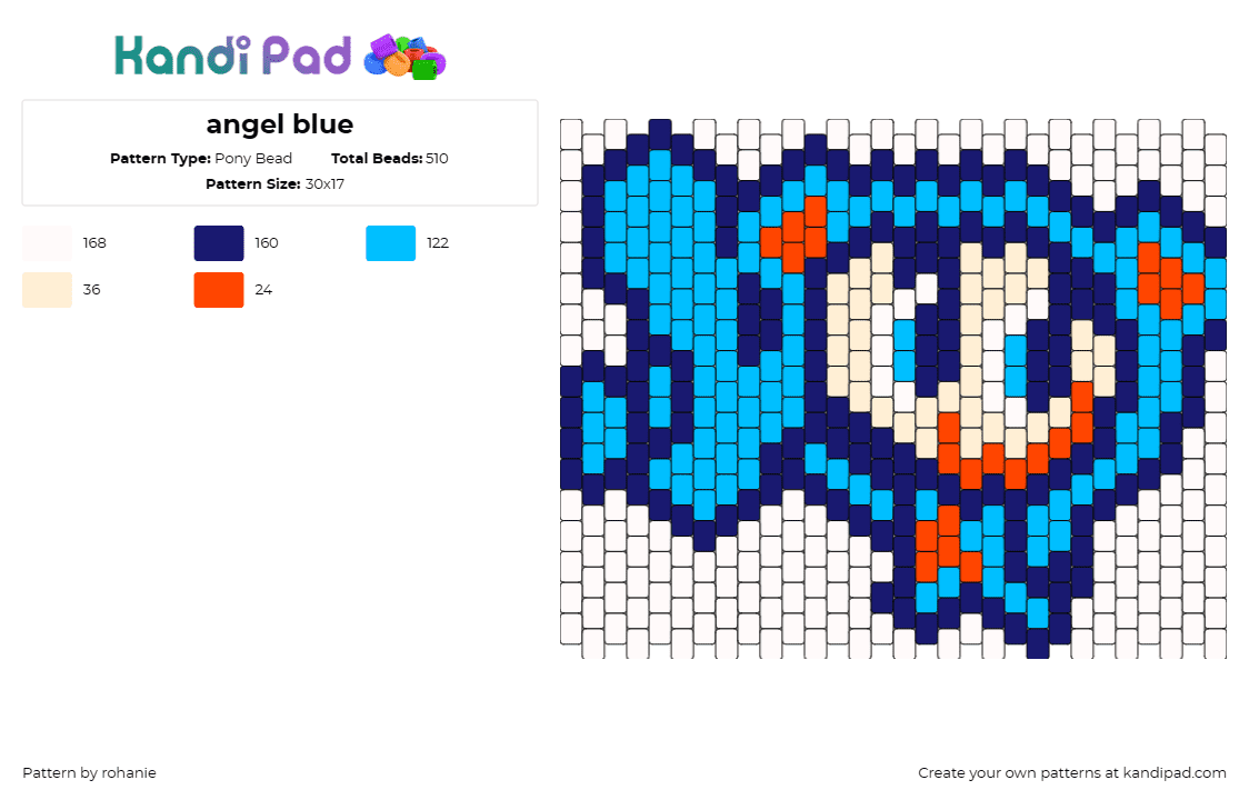 angel blue - Pony Bead Pattern by rohanie on Kandi Pad - angel blue,clothing,japan,wearable art,vibrant,stylish,fashion,blue