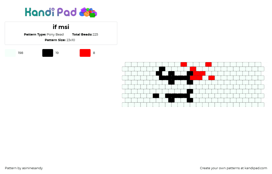 if msi - Pony Bead Pattern by asininesandy on Kandi Pad - if,msi,mindless self indulgence,cuff