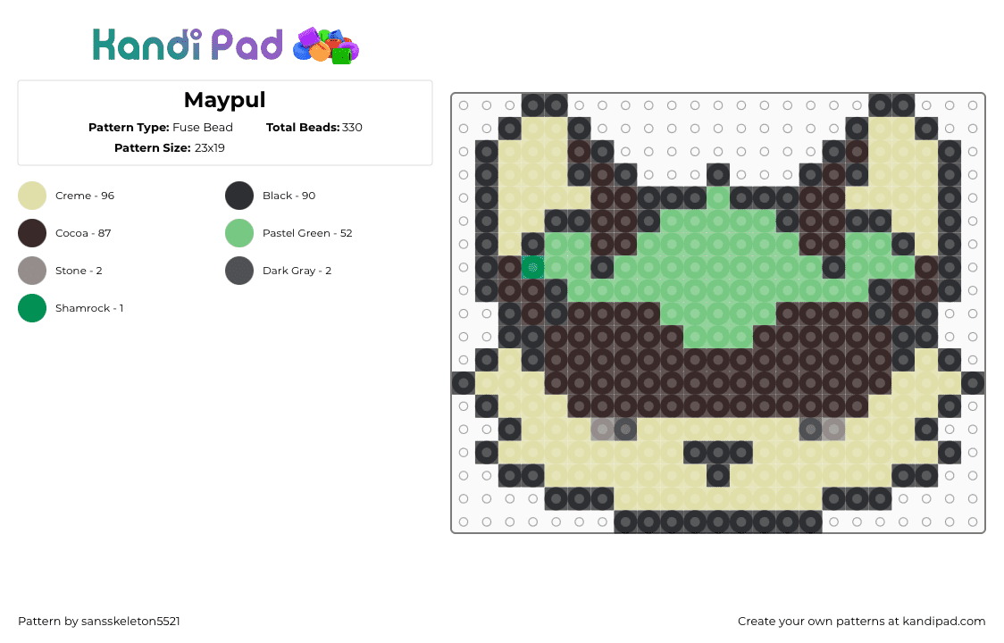 Maypul - Fuse Bead Pattern by sansskeleton5521 on Kandi Pad - 