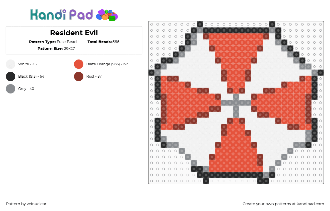 Resident Evil - Fuse Bead Pattern by veinuclear on Kandi Pad - 