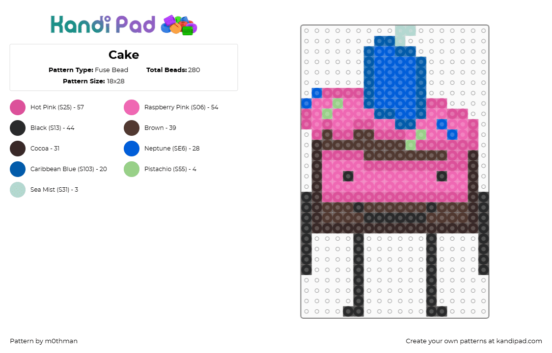 Cake - Fuse Bead Pattern by m0thman on Kandi Pad - 