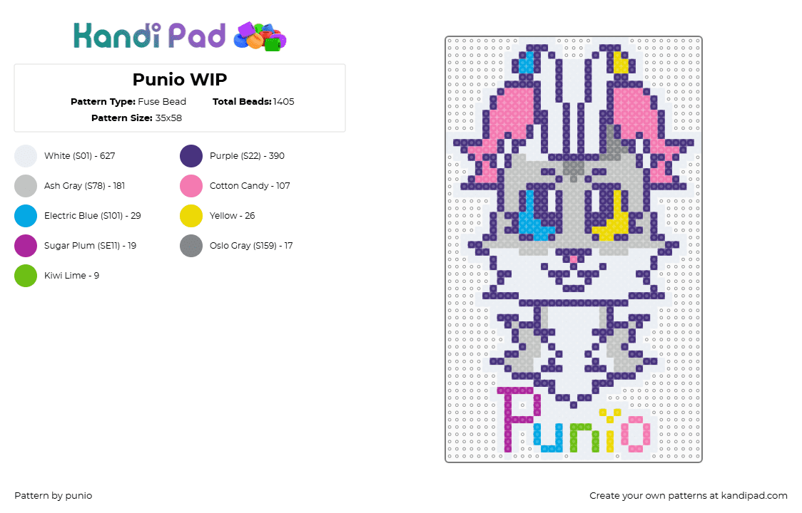 Punio WIP - Fuse Bead Pattern by punio on Kandi Pad - 