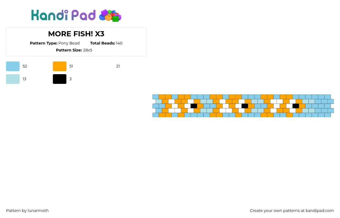 MORE FISH! X3 - Pony Bead Pattern by lunarmoth on Kandi Pad - 