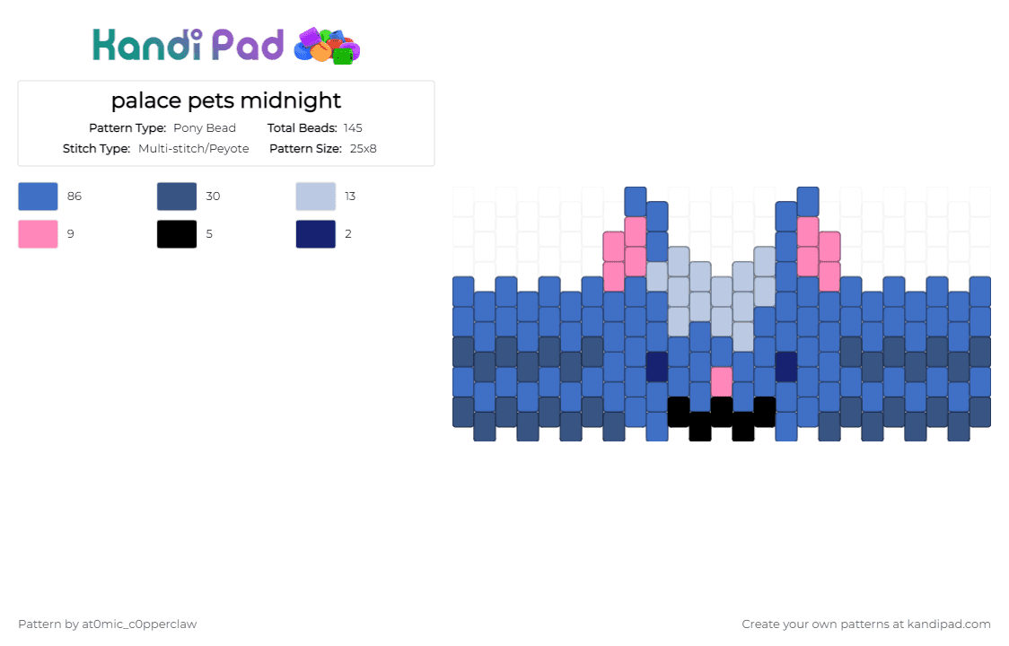 palace pets midnight - Pony Bead Pattern by at0mic_c0pperclaw on Kandi Pad - blue