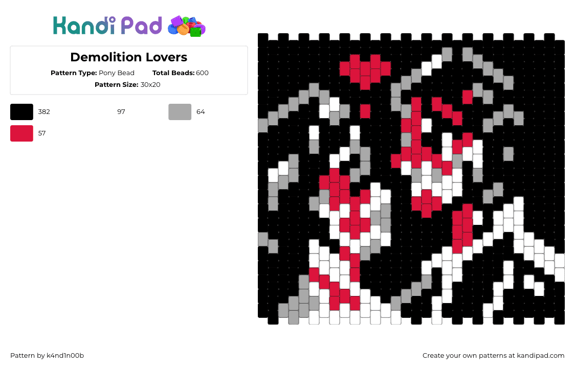 Demolition Lovers - Pony Bead Pattern by k4nd1n00b on Kandi Pad - 