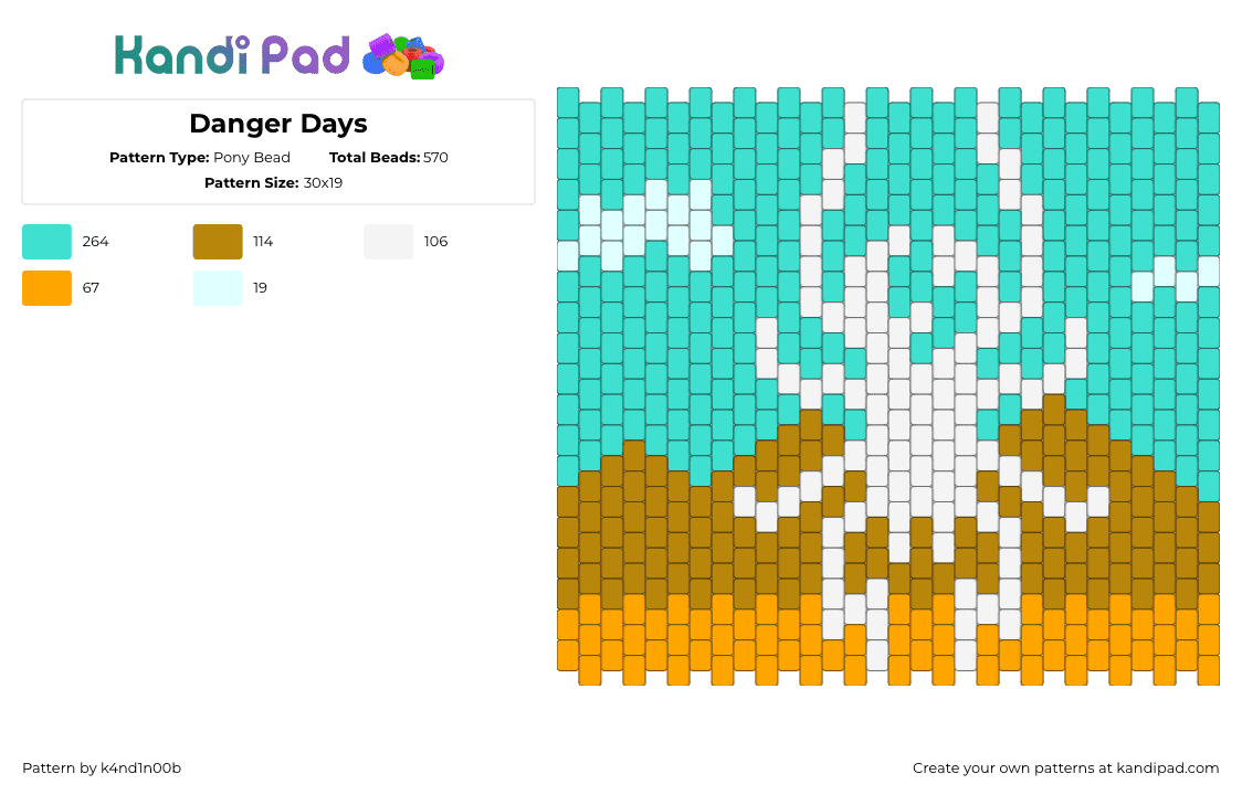 Danger Days - Pony Bead Pattern by k4nd1n00b on Kandi Pad - 