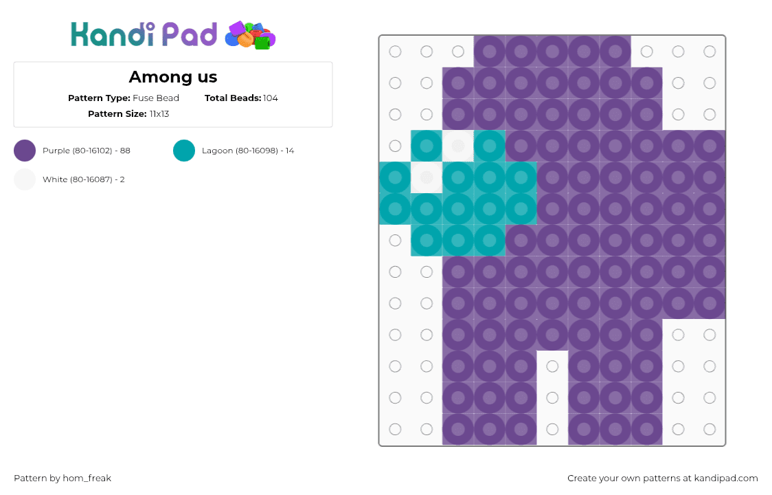 Among us - Fuse Bead Pattern by hom_freak on Kandi Pad - among us, purple