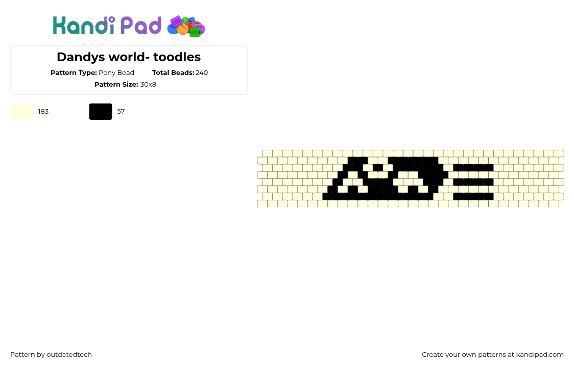 Dandys world- toodles - Pony Bead Pattern by outdatedtech on Kandi Pad - 