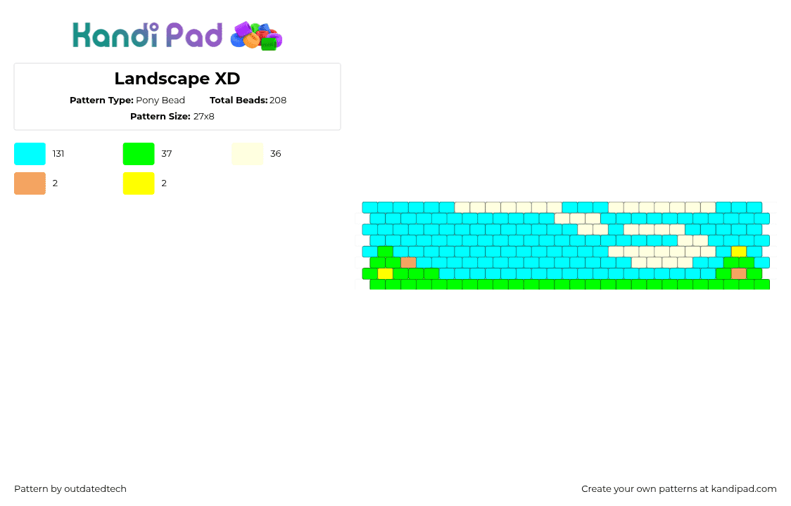 Landscape XD - Pony Bead Pattern by outdatedtech on Kandi Pad - 