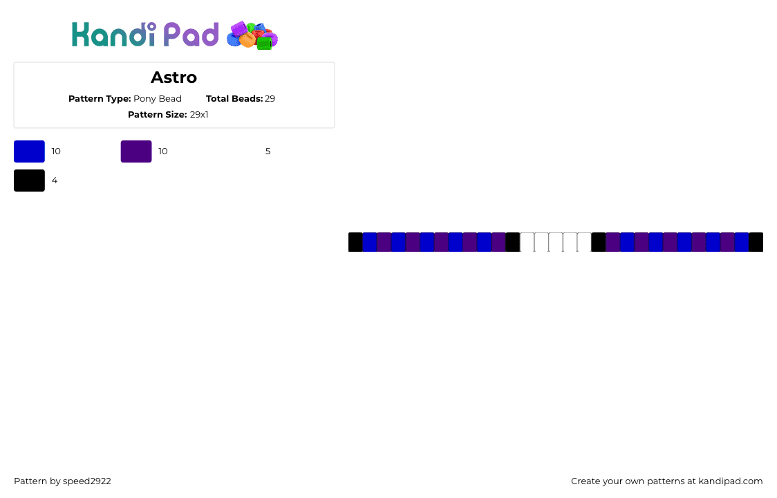 Astro - Pony Bead Pattern by speed2922 on Kandi Pad - 