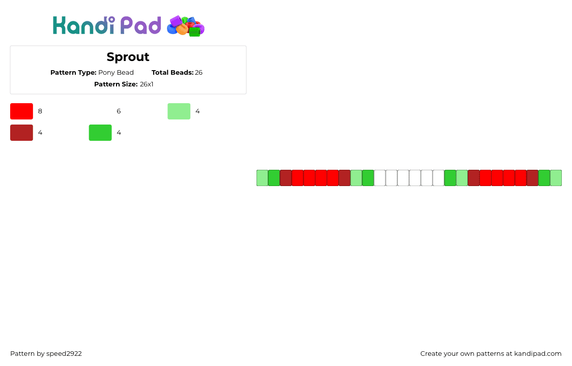 Sprout - Pony Bead Pattern by speed2922 on Kandi Pad - 