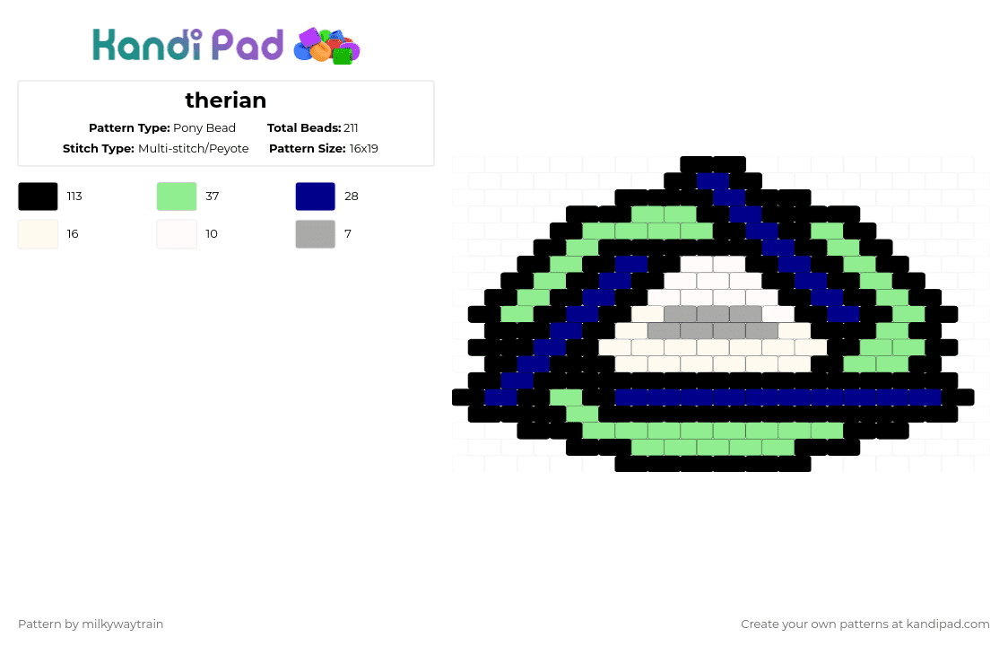 therian - Pony Bead Pattern by milkywaytrain on Kandi Pad - black,purple,teal