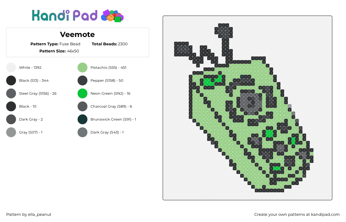 Veemote - Fuse Bead Pattern by ella_peanut on Kandi Pad - 