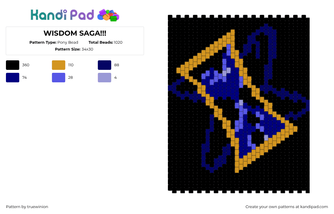 WISDOM SAGA!!! - Pony Bead Pattern by truewinion on Kandi Pad - 