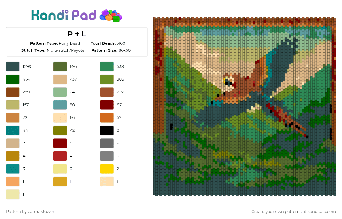 P + L Pony Bead Pattern - Kandi Pad | Kandi Patterns, Fuse Bead ...