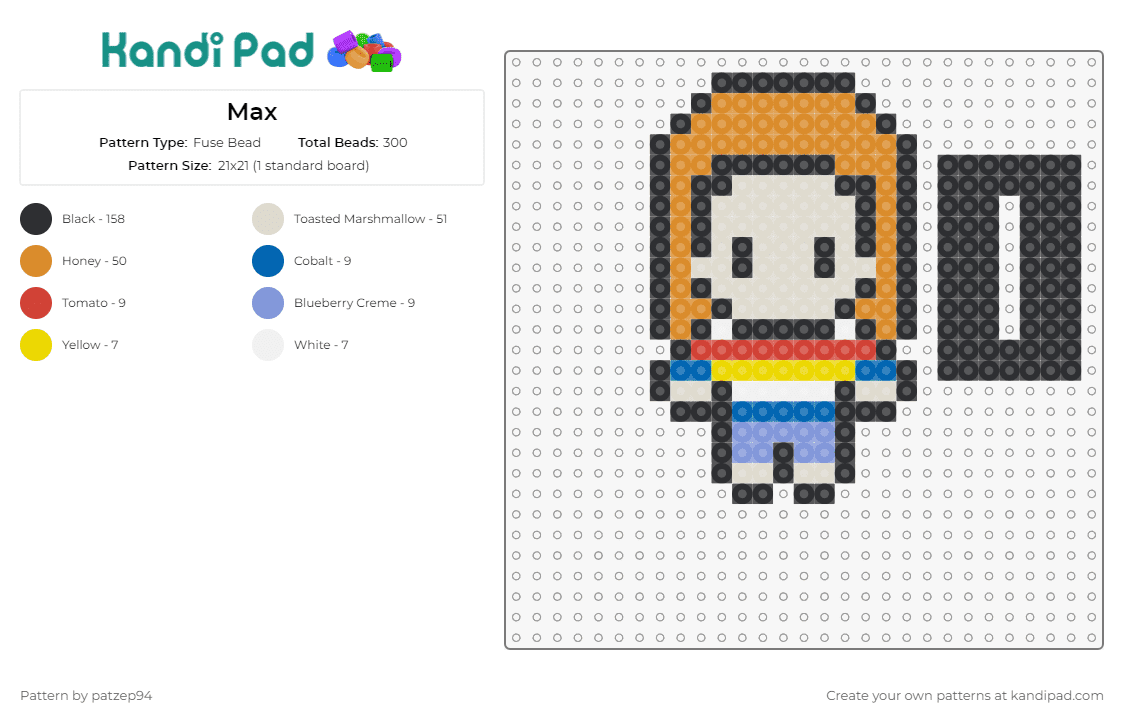 Max - Fuse Bead Pattern by patzep94 on Kandi Pad - max,stranger things,character,tv show,scifi,colorful