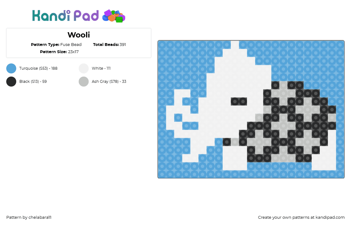 Wooli - Fuse Bead Pattern by chelabara11 on Kandi Pad - 