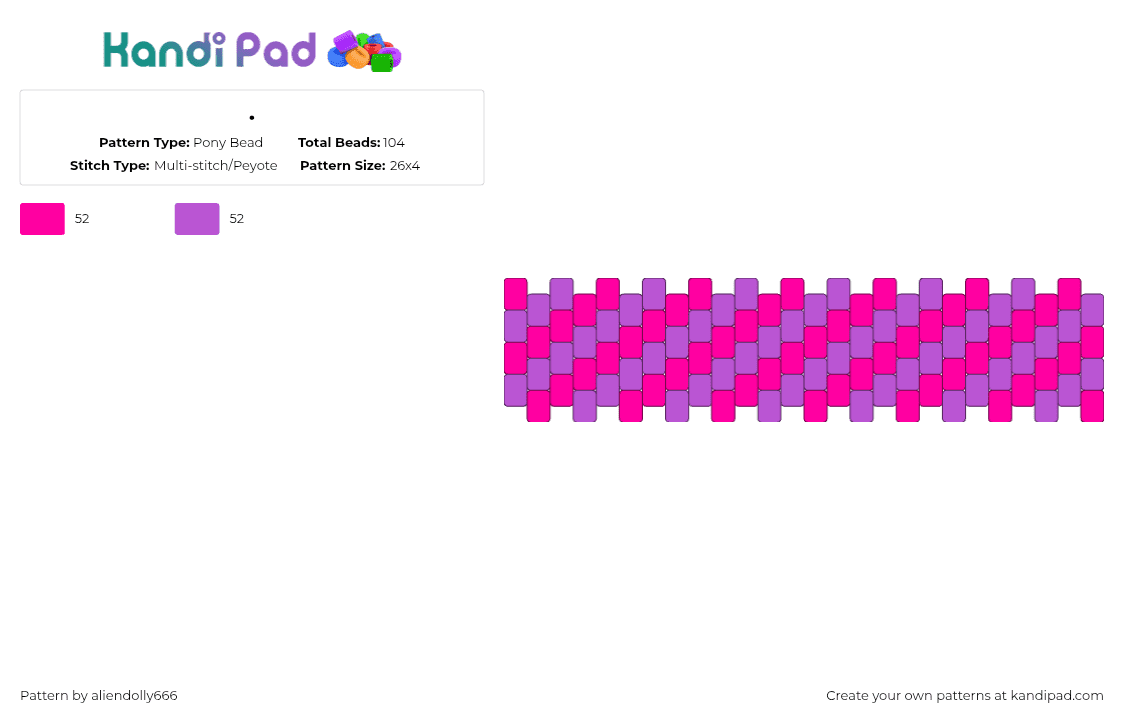 . Pony Bead Pattern - Kandi Pad | Kandi Patterns, Fuse Bead Patterns ...