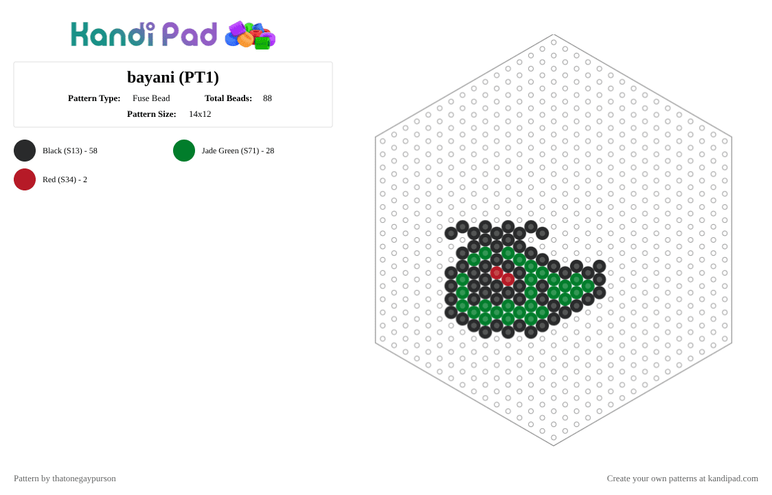 bayani (PT1) - Fuse Bead Pattern by thatonegaypurson on Kandi Pad - black,green,bayani,house of puso,puso