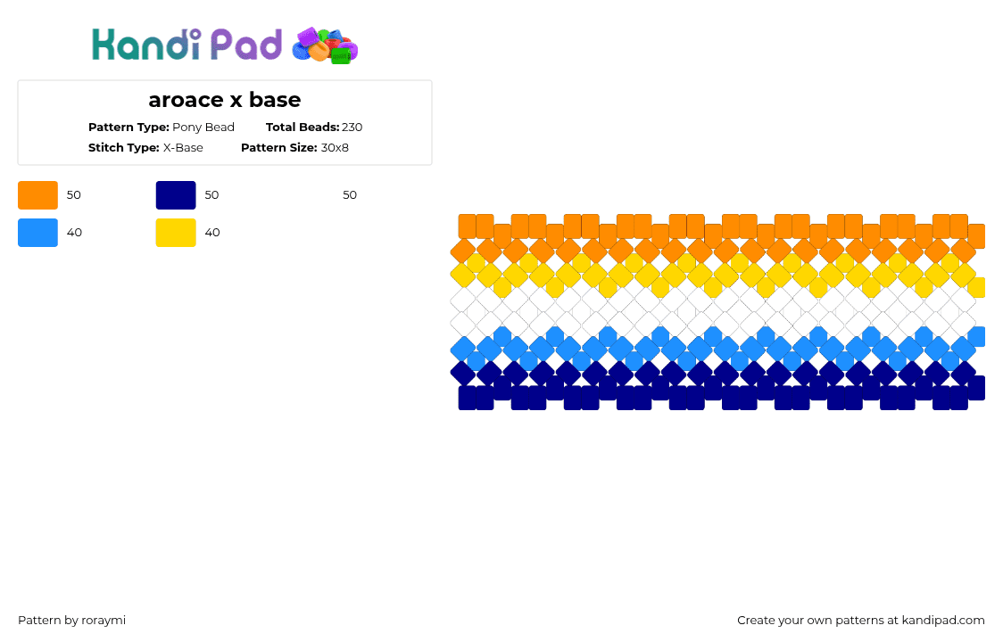 aroace x base - Pony Bead Pattern by roraymi on Kandi Pad - orange,purple,pride,aromantic,asexual,aroace,lgbt