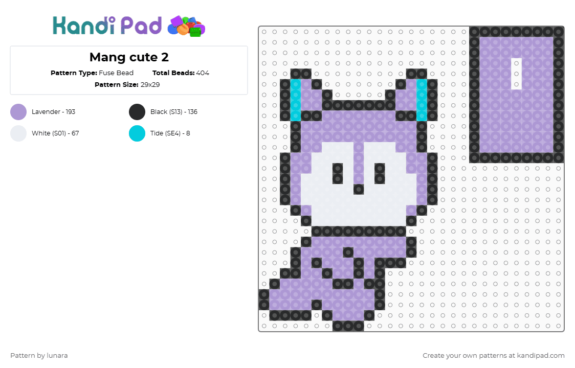 Mang cute - Fuse Bead Pattern by lunara on Kandi Pad - pink,bts,bt21,mang