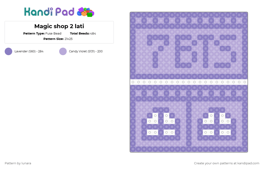 Magic shop 2 lati - Fuse Bead Pattern by lunara on Kandi Pad - pink