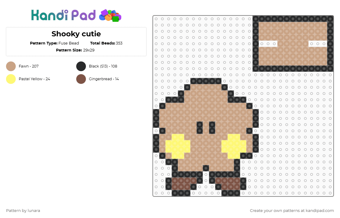 Shooky cutie - Fuse Bead Pattern by lunara on Kandi Pad - beige,bts,bt21,shooky