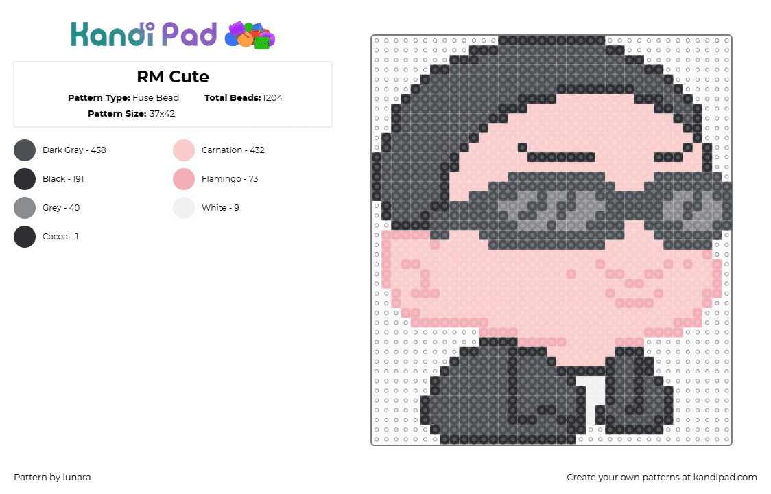 RM Cute - Fuse Bead Pattern by lunara on Kandi Pad - gray,beige