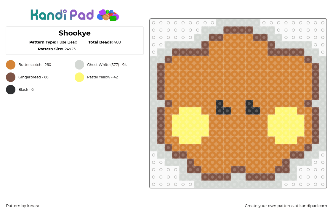 Shookye - Fuse Bead Pattern by lunara on Kandi Pad - orange