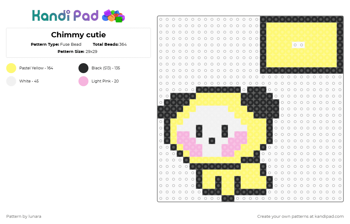 Chimmy cutie - Fuse Bead Pattern by lunara on Kandi Pad - bt21, bts, chimmy, yellow