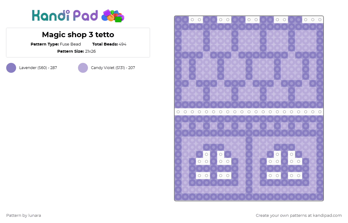 Magic shop 3 tetto - Fuse Bead Pattern by lunara on Kandi Pad - pink