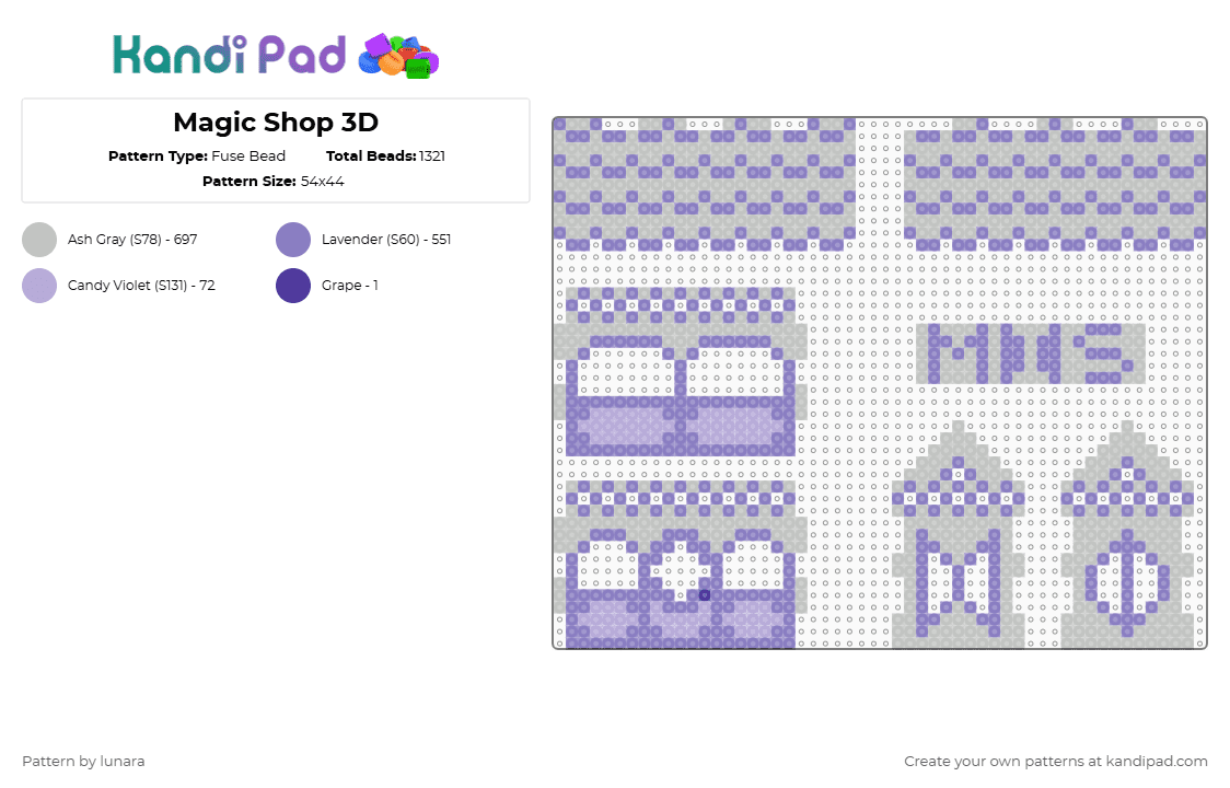 Magic Shop 3D Fuse Bead Pattern - Kandi Pad | Kandi Patterns, Fuse Bead ...