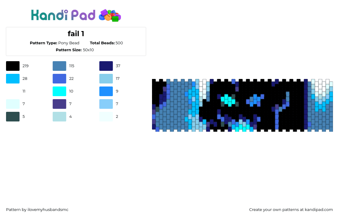 fail 1 - Pony Bead Pattern by ilovemyhusbandsmc on Kandi Pad - 