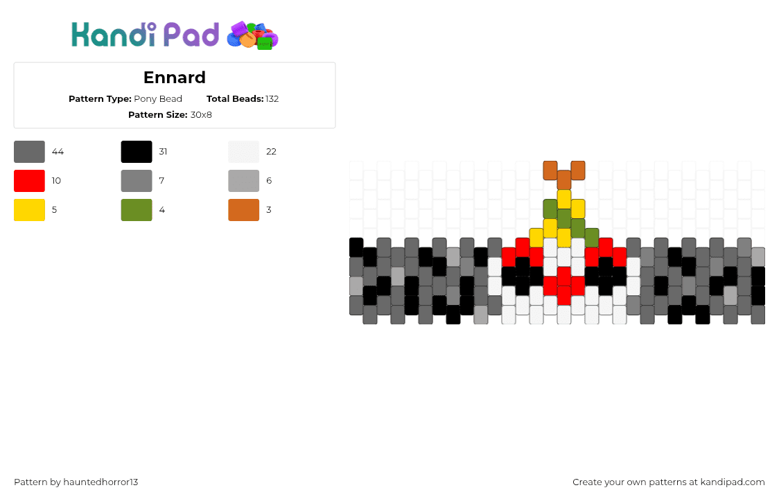 Ennard - Pony Bead Pattern by hauntedhorror13 on Kandi Pad - gray,ennard,fnaf,five nights at freddys,sister location