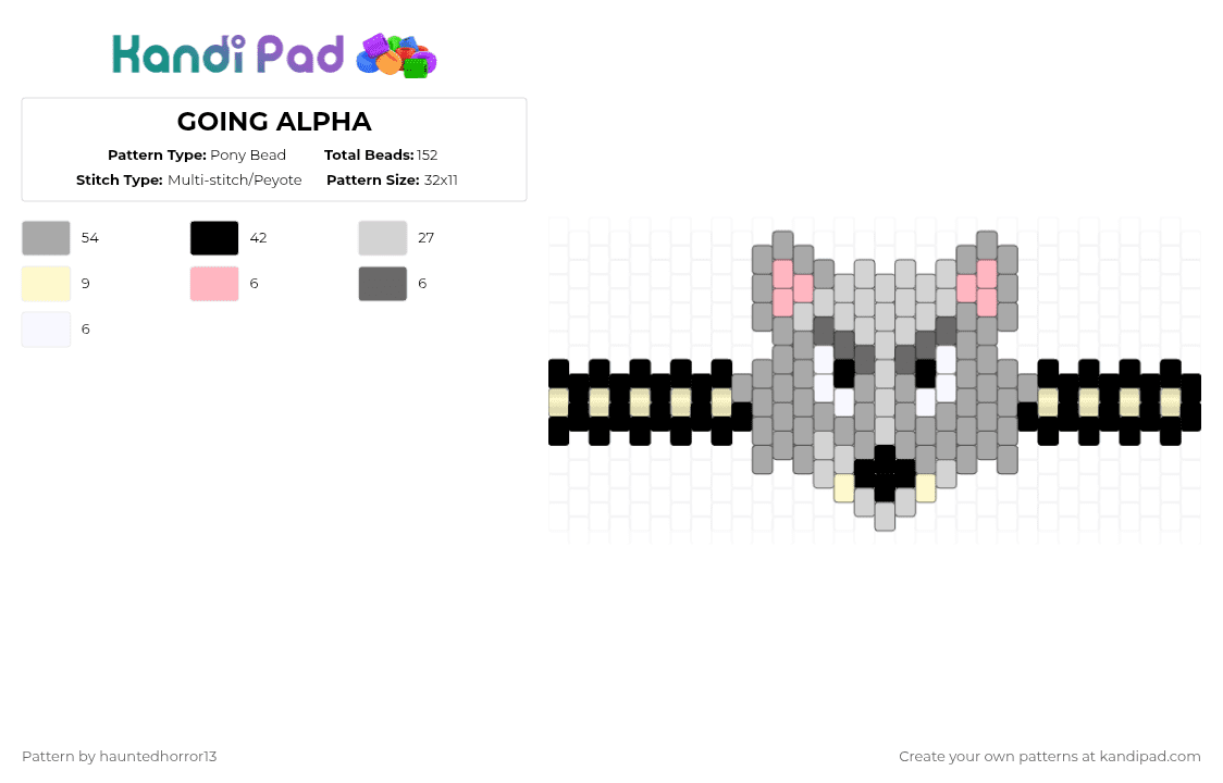 GOING ALPHA - Pony Bead Pattern by hauntedhorror13 on Kandi Pad - beige,wolf,cotdwerewolves,alpha