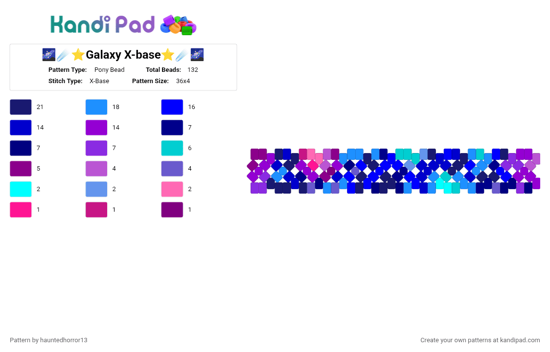 🌌☄️⭐Galaxy X-base⭐☄️🌌 - Pony Bead Pattern by hauntedhorror13 on Kandi Pad - purple,cotdgalaxyprint