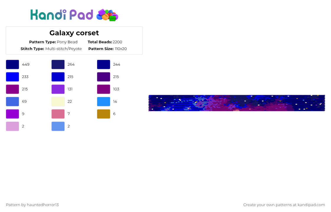 Galaxy corset - Pony Bead Pattern by hauntedhorror13 on Kandi Pad - purple,glaxy,galaxy,corset
