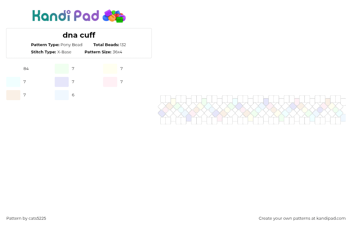 Dna cuff Pony Bead Pattern - Kandi Pad | Kandi Patterns, Fuse Bead ...