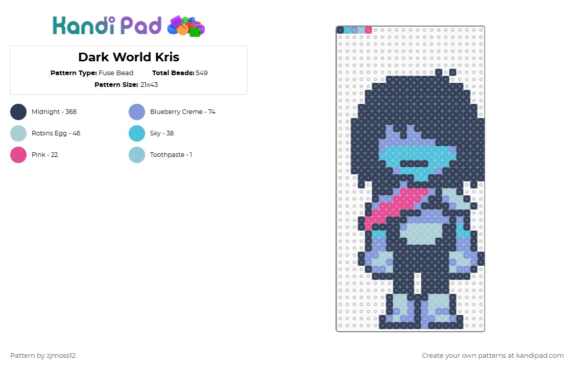Dark World Kris - Fuse Bead Pattern by zjmoss12 on Kandi Pad - purple