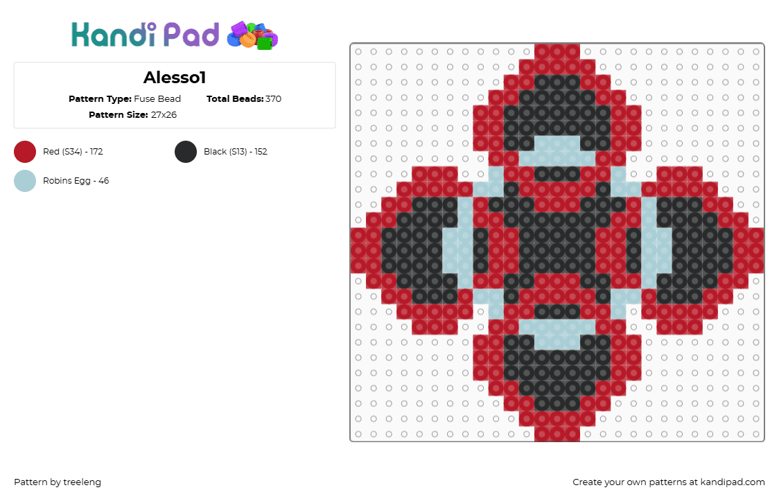 Alesso1 - Fuse Bead Pattern by treeleng on Kandi Pad - red