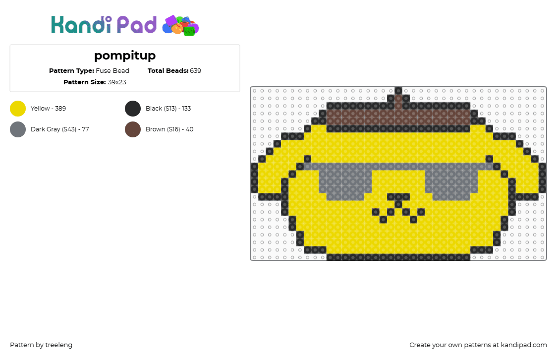 pompitup - Fuse Bead Pattern by treeleng on Kandi Pad - yellow