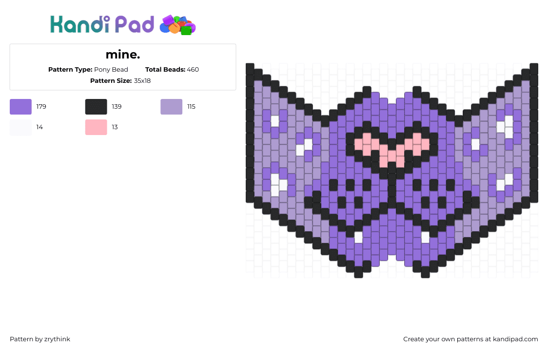 mine. - Pony Bead Pattern by zrythink on Kandi Pad - purple,pink