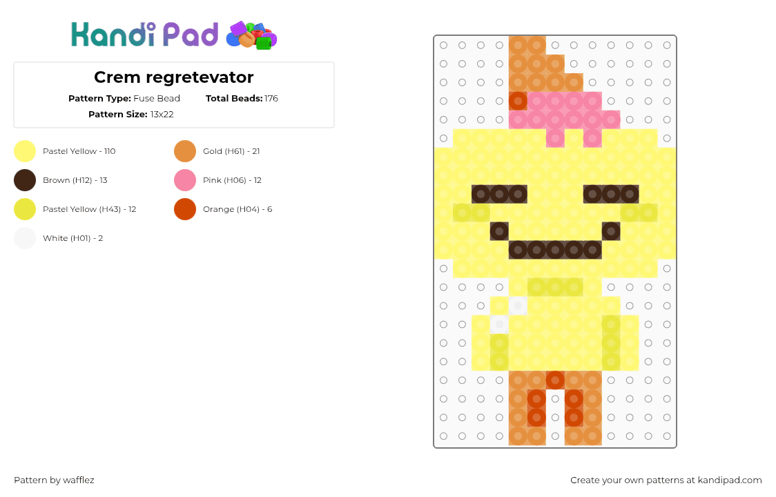 Crem regretevator - Fuse Bead Pattern by wafflez on Kandi Pad - yellow